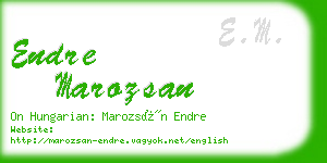 endre marozsan business card